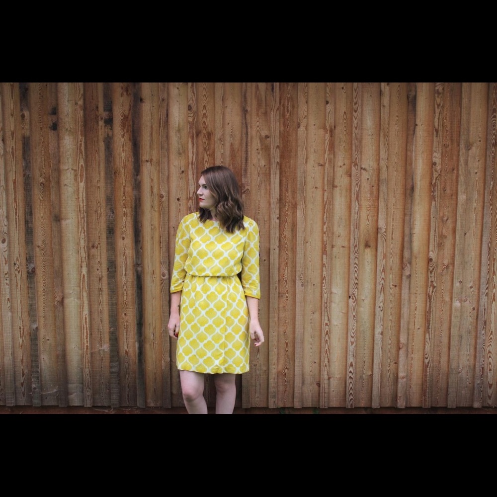 Boden Yellow Geometric Dress